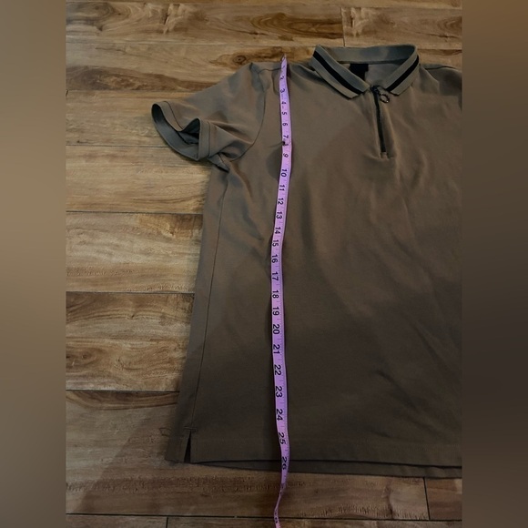 H&M Men’s Slim Fit Brown Short Sleeve Polo Shirt Size Medium - Picture 5 of 10